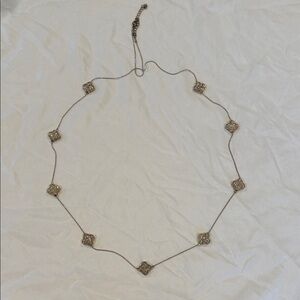 Alhambra Style Gold-Tone Crystal Clover Station Necklace